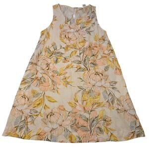 Nicole Miller New York Linen Floral Shift Dress Women's Sleeveless A-Line Summer